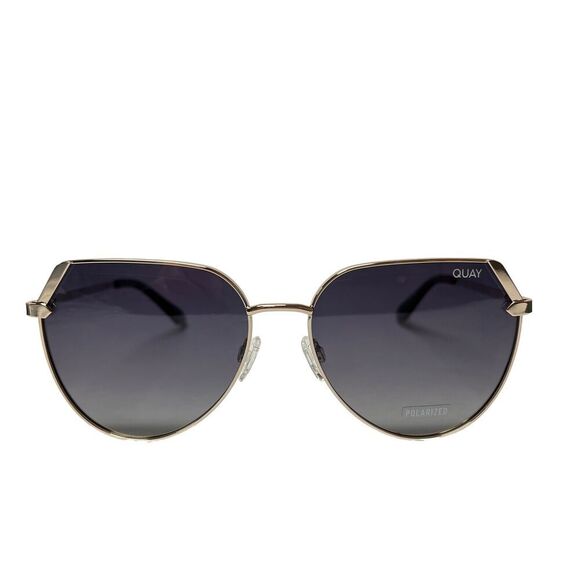 New Quay Australia Main Character Sunglasses Gold Smoke Polarized - Picture 4 of 8